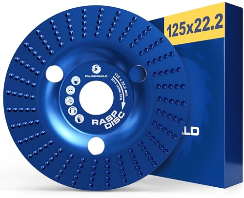 FALKENWALD® Raspelscheibe 125 Holz Flach - Frässcheibe für Winkelschleifer, Flex Scheibe 125mm, Schruppscheiben, Holz schleifen - RASP DISC FLAT