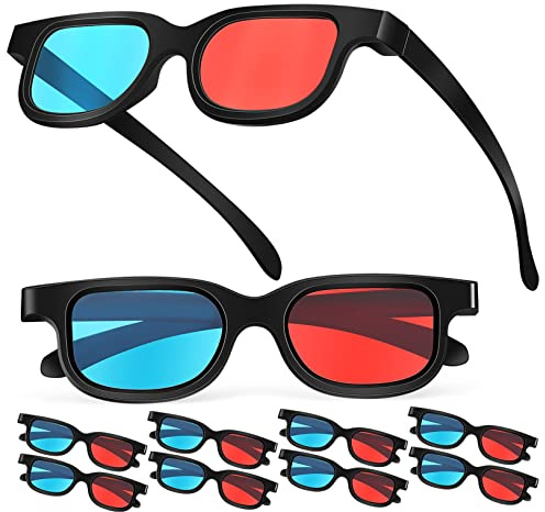 Parliky 10 gafas 3D proyector de luz para computadora gafas de luz accesorios de computadora gafas 3D para películas en casa gafas 3D para televisión ABS proyector gafas televisión