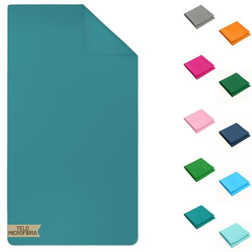 SONIT - 1 Telo Mare Verde Acqua in Microfibra Ultra Leggero 90x160 cm, Asciugamano Spiaggia ad Asciugatura Rapida, Compatto e Assorbente, Ideale per Viaggio, Palestra e Piscina, Morbido e Salvaspazio