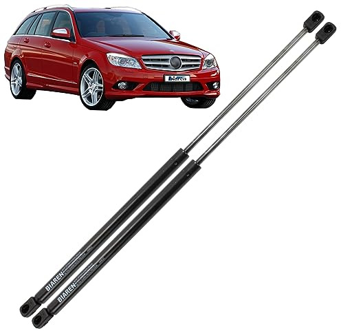 BIAREN Lot de 2 vérins à gaz pour hayon arrière pour Mercedes Classe C Modèle T Break S204 W204 2007–2015 Système de support de levage 580 (N) 479 mm 2129801064 2049802264 2047400145
