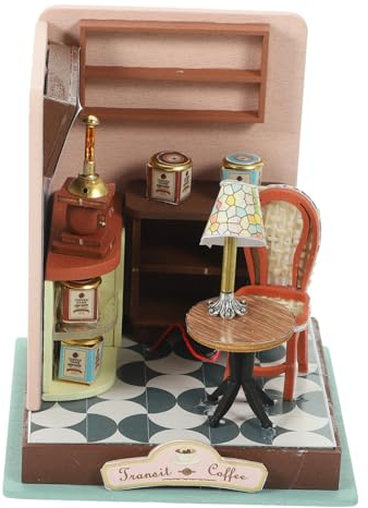 Toyvian DIY-Miniatur-puppenhaus Montagehaus Holz Kleine Hüttenmodell Ausstellungsmodell Ornament Hütten Spielzeug Decor