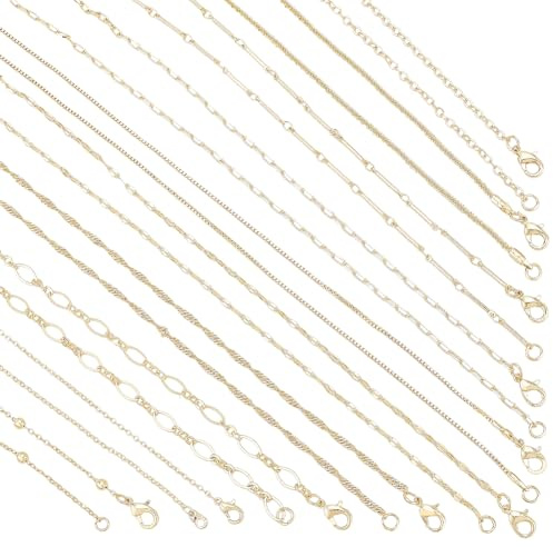 PH PandaHall 10 pz Collana Placcata Oro 14K 17 pollici/45 cm Catena In Ottone Cavi Maglia Collana A Catena Bulk Singapore