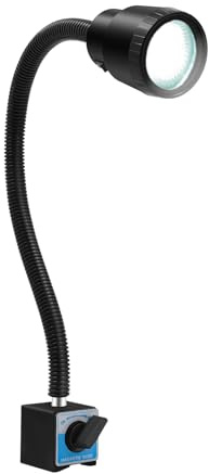 Lampada per tornio, CNC, con base magnetica, illuminazione a LED, lampada da lavoro flessibile a 360°, luce gialla e bianca regolabile, 5 W, 220 V