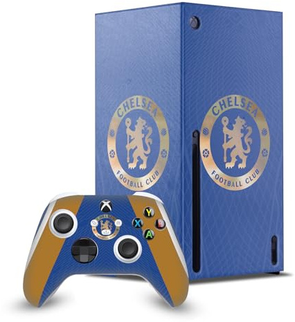 Head Case Designs Offizielle Chelsea Football Club Home 2023/24 Bausatz Spielekonsolen Wickeln Und Gamecontroller-Häute Im Paket kompatibel mit Xbox Series X
