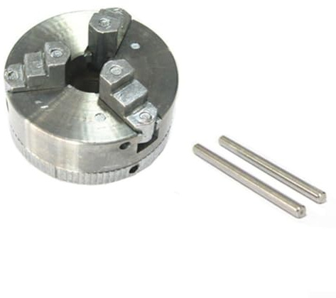 SPORTARC Portabrocas manual de 3 mordazas, accesorios de fijación de aleación de zinc, portabrocas de torno de madera con autocentrado para torno de carpintería