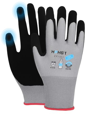 HPHST 3 Paar Latex Beschichtete Frauen Gartenhandschuhe, mit optimaler Griffigkeit & feinem Tastgefühl umweltfreundliche Schutzhandschuhe für Haus- Gartenarbeit (Grau, M (Gr 8, 3 Paar))