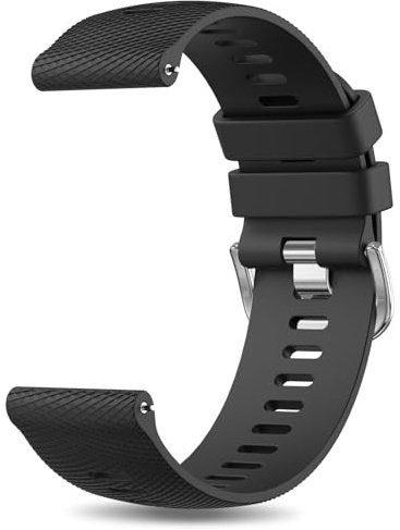 Vancle 22mm Armband, Kreuzschraffur Wasserdichtes Silikon Ersatzarmbänder mit Schnellverschluss, 22mm Atmungsaktives Uhrenarmband für Herren Damen