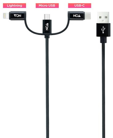 Blendend cable usb usb-a a usb-c/micro/ 1 m - conecta y carga múltiples dispositivos, ideal para transferencias rápidas y versátiles.