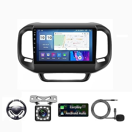 Lettore multimediale video per autoradio Android, touch screen da 9 pollici, radio Plug and Play, accessori per auto con Bluetooth, navigazione e telecamera di backup per FI-AT Toro 2017-2020 (dimensi