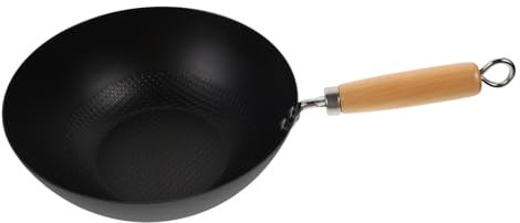 Ciieeo 3 Piezas Mini Sartén De Hierro Sin Revestimiento Wok Para Estufa Cocinar Wok Sartén Aparato De Cocina Japones Chino Casero Olla Sartenes Cacerola Hierro Forjado
