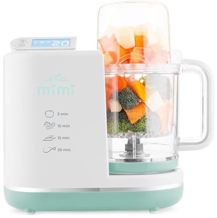 ETA Mimi - Preparador de alimentos para bebés 6 en 1 I Procesador de alimentos para bebés I Vaporizar, mezclar, calentar, descongelar, esterilizar, mantener la temperatura, 2 niveles de velocidad