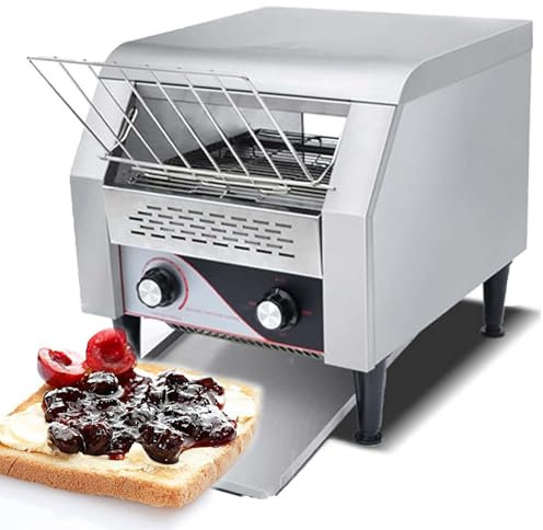 Cplsntaeam Tostadora Comercial, tostadora con Cinta transportadora, tostadora Comercial de Alta Resistencia para Restaurante, Horno Tostador con Cinta transportadora de 1300 W para Pan de Bagel