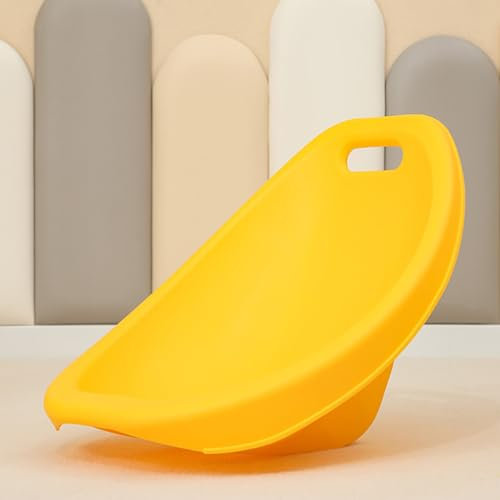Kinder-Schaukelstühle, leicht und stapelbar, für Kindertagesstätten, Klassenzimmer, aus sicherem Kunststoff, praktischer Bodensitz für Kinder, Gelb, 2 Stück