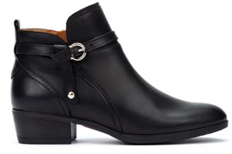 Pikolinos Daroca Bottines à Talon Femme | Cuir | Fermeture Éclair | Noir