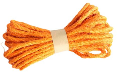 6mm x 10m Juteseil Geflochtenes Hanfseil Juteschnur Zierseil Jutekordel Makramee Garn Paketschnur Juteband Dekoratives Seil für DIY Basteln Garten Heimdekoration Geschenkverpackung,Orange