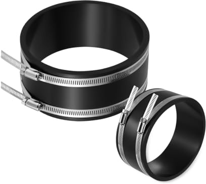 Manguito de goma flexible de 150 mm, acoplamiento de goma con dos abrazaderas de acero inoxidable, manguito flexible para ventilador de tubo, sistema de ventilación, tubo redondo, filtro de carbón