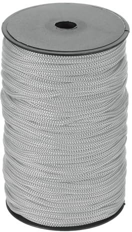 QUARKZMAN 1/4 Pulgada Cuerda Trenzada De Polipropileno, 328 Pies Cuerda De Nylon Cordón Hueco para Tendedero, Camping, Senderismo, Exterior, Gris Claro