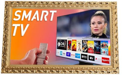 Cornice Decorativa Barocca per TV Smart, Stile Traforato, Foglia Oro, Legno di Pino GO il prodotto presenta delle varianti (da 32 a 40 pollici)