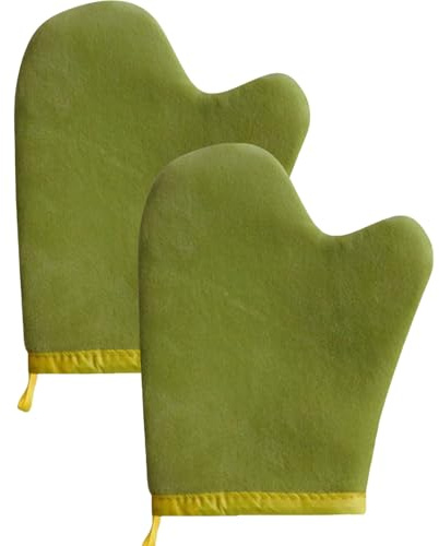 2 Stück Selbstbräuner Mitt Applikator, Elastische Handgelenk Tan Handschuh Mit Drei Schichten, Robust Und Wiederverwendbar Breite Abdeckung Mitt, Praktische Reinigung Und Lagerung Selbstbräuner Mitts