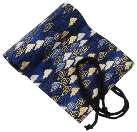 YISENJEE Stifterolle Rollbarer Stiftevorhang Aus Canvas Jindouyun Kirschblüten-Baumwoll-Rollmäppchen-Blue Cloud-48 Holes