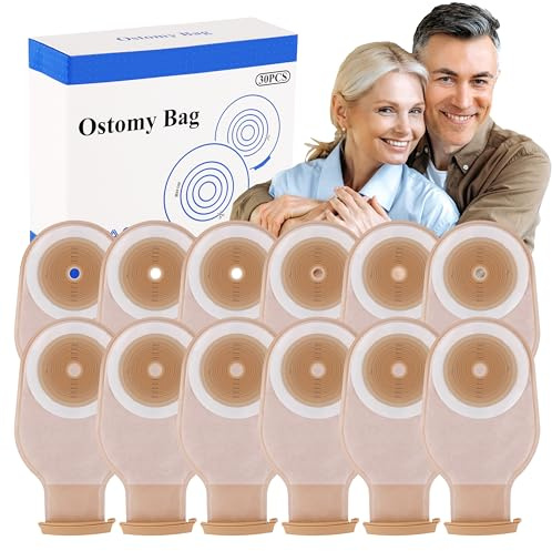 50 Stück Kolostomiebeutel, 15 mm - 65 mm Stomabedarf, einteilige Stomabeutel für Lleostomie-Stoma-Pflege, zuschneidbar