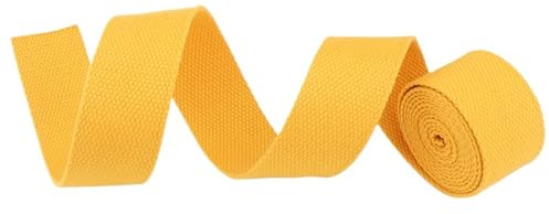 ATEUXOL Bomullstejp 5 meter 20 mm canvas vävning bältesväska bomullsbälte nylon vävning gör-det-själv ryggsäck rem syväska tillbehör för bälte (gul)