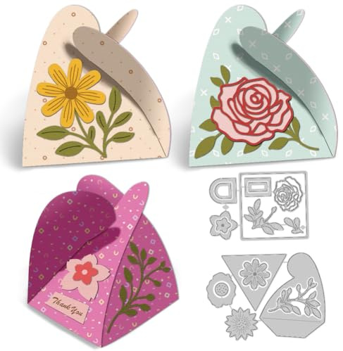 DELORIGIN 3D Stanzformen Für Dreieckboxen Weihnachtsgeschenkkarten Stanzungen Aus Karbonstahl Kartenprägeschablonen Vorlagen Für DIY Scrapbooking Basteldekoration
