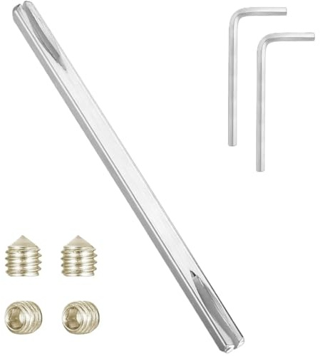 PMELCXD Perni Quadrati 8mm x 120mm in Ferro, Perno Quadrato per Porte da Giardino e Interne, con trattamenti zincati e 4 Viti M6 per Installazione sicura e duratura