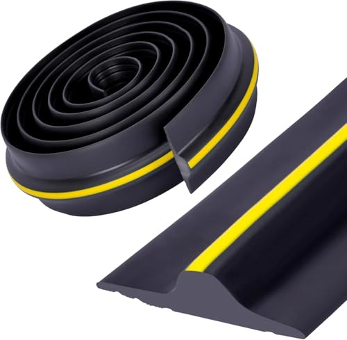lesolar Garage Door Seal Strip, 3m 25mm Universal Garage Door Weather Threshold Seal, Garage Door Seals Bottom Rubber, Perfect for Keeping Garages Clean and Dry (Excluding Adhesive)