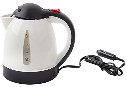 Bollitore per auto da 1000 ml, bottiglia scaldabagno portatile da 12 V con grande capacità per viaggi con tè e caffè, spegnimento automatico e base riscaldante in acciaio