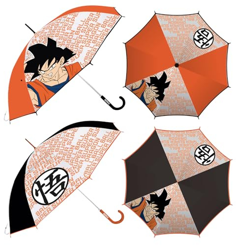 ARDITEX Paragüas Dragon Ball Niño, Diámetro 82 cm, Eva Transparente, Apertura Manual, Regalo Ideal para Niños, Paragüas Goku