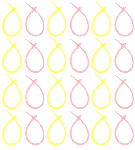 BESPORTBLE 40pcs Silicone Cable Ties Cord Organizer Bands 8.65 Reusable Data Cable Organizer Ties for Earphones and Electronic Cords in Pink and Yellow for Home and Office