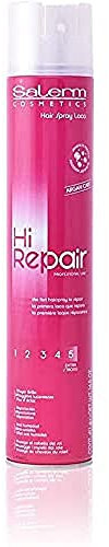 SALERM - Laca de Pelo Profesional - Hi Repair Fuerza 5-650 ml - Fijación Extra Fuerte - Larga Duración - con Hidrolizado de Seda que Repara el Cabello - Protege el Pelo del Sol - Anti Humedad