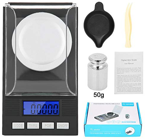 Balance NuméRique De Bijoux Milligramme, Led Affichage NuméRique Mini Portable Haute PréCision 0.001G Balance De Poche à Bijoux Avec Poids De Calibration Brucelles Et Casseroles De PeséE (100g)