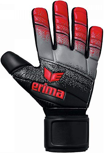 ERIMA Erwachsene Torwarthandschuhe SKINATOR Hardground NF, rot/schwarz/grau, 6, 5, 7221906