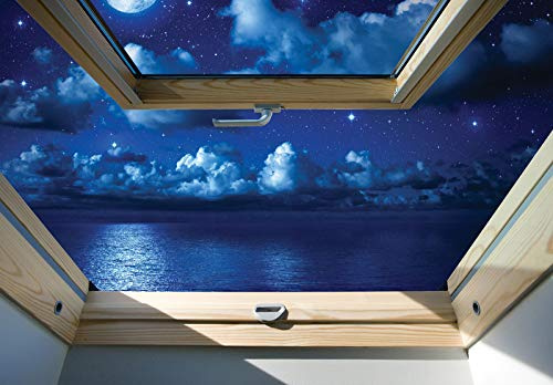 WallArena Vlies Fototapete, Fenster, 208x146cm | Fototapeten - Tapeten - für Wohnzimmer Schlafzimmer - Vliestapete Wandtapete Tapete 3D Effekt- inkl. Kleister