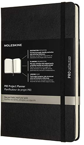 Moleskine Pro Project Planner, Agenda Professionale e Taccuino per Obiettivi, Agenda Produttività per Progetti e Project Management, Copertina Rigida, Formato Large 13 x 21 cm, Colore Nero, 288 Pagine