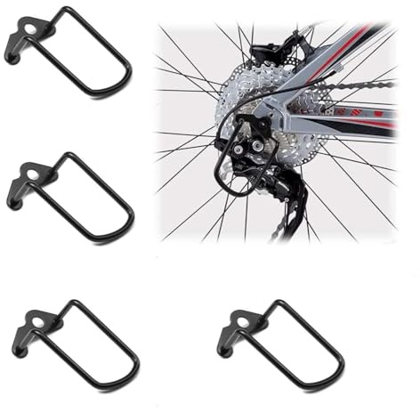 LATRAT Lot de 4 protections de dérailleur de vélo en métal noir