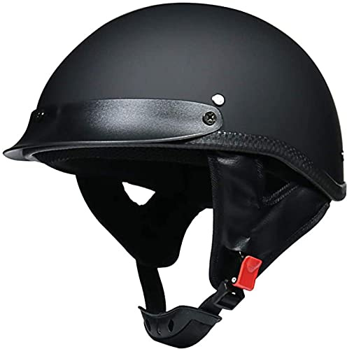 Jet Casco Scodella Adulto Aperto Caschi Da Moto Omologato DOT/ECE Donna E Uomo Cruiser Scooter Retrò Casco Aperto Mezzo Matte Black A,XXL