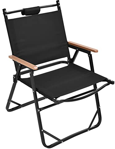 BHDK Campingstuhl, Übergroßer, tragbarer, klappbarer Regiestuhl-Unterstützung 120 kg / 264 lbs Heavy Duty, einfach zu montierender Rasenstuhl mit verdicktem Oxford für Strand-Angelausflug Picknick