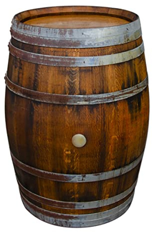 Barrica de Madera usada 225 litros, Barril rústico con Tratamiento de Aceite - decoración jardín/Barril Mesa