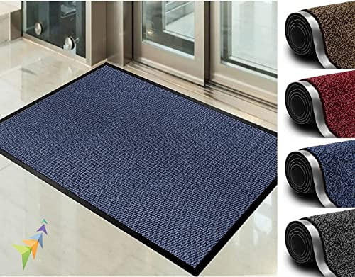 Heavy Duty Dirt Trapper Barrier Mat, Non-Slip PVC, Blue, 120x180cm