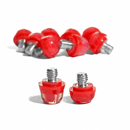 STUDIAMONDS Gummistollen für Fußballschuhe - 14 Fußballstollen Standardgewinde-TPU Studs (Transluzent Rot)