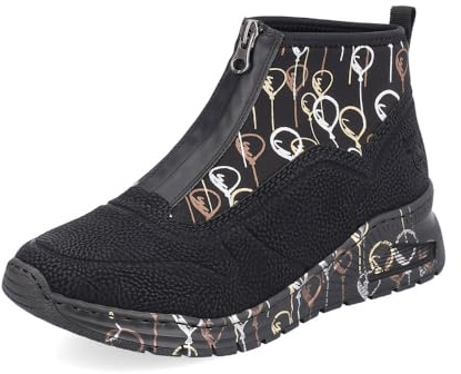 Rieker Women Trainers M4953, Ladies Low-Tops,Removable Insole,Low Shoe,Street Shoes,Leisure,Sporty,Black (Schwarz / 00),37 EU / 4 UK