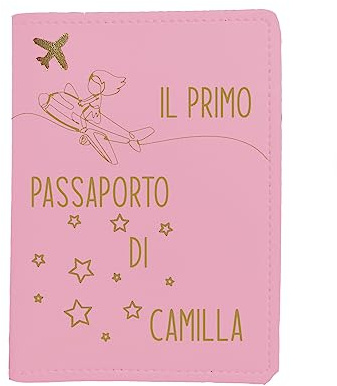 Mr. Gadgets Porta Passaporto Personalizzabile in Pochi Click -Vari colori- (Primo Passaporto Bimba)