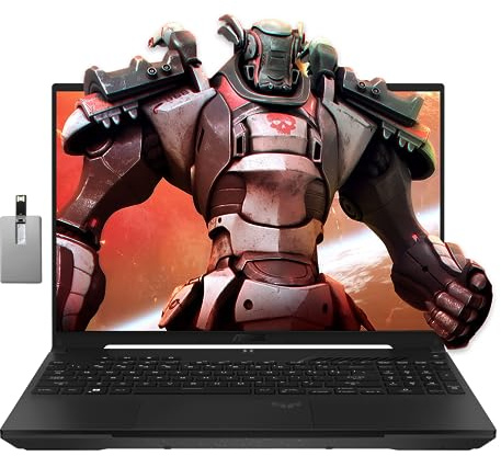 ASUS TUF A16 16'' FHD 165Hz Gaming Laptop, AMD Ryzen 7-7735HS, Radeon RX7600S V8G Graphics, 32GB DDR5 RAM, 1TB PCIe SSD, RGB Backlit Keyboard, Wi-Fi 6, HD Camera, Black, Win 11 Pro, 32GB USB Card