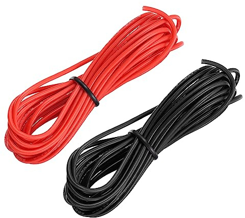 sourcing map 20AWG Elektrischer Draht Kabel 3 Meter Litzendraht Silikon Verzinnte Kupferdrahtspule je 0,52 mm² Solid Elektronik Wire für DIY RC-Modell Lampen Haushaltsgeräte, Schwarz,Rot