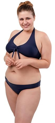 SELENACARE Perioden Bikini Neckholder für Damen/Teenager: Mini Periodenhose für extra Schutz am Strand, auslaufsicher, nachhaltig, Period Swimwear, Größe M (EU 36/38), Navy Blue