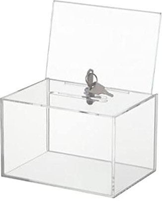 CUBANE Post Box, Wall Mounted Letterbox, Letter Boxletterbox Mailbox with Lock Acrylic Mailbox Mail Storage Organizer for Can Also Be Used As Donation Box Suggestion Box Complaint Box Mailbox