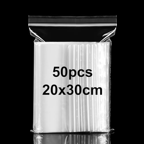 Sachet Zippé 20 * 30cm 50Pièces sachet plastique transparent
